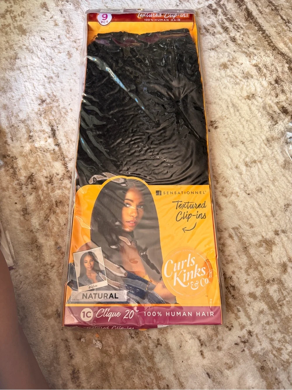 Curls Kinks & Co. Textured Clip-In Hair Extensions - Natural Black